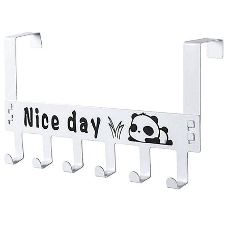 Dørkarmkrok med 6 kroker for å henge håndklær, hatter, klær, nøkler. Robust dørkarmkrok for soverom, stue, bad.