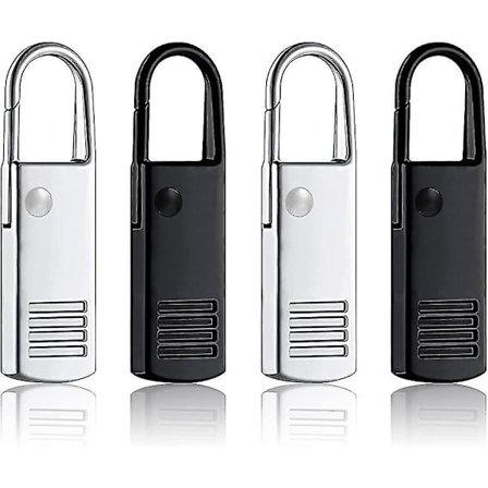 4 Extra Dragkedje-flikar, Universell Dragkedjeklämma, Resväska, Ryggsäck - Svart Och Silver