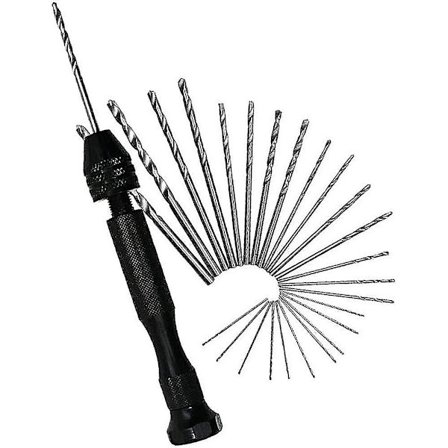 26pc Mini håndboremaskine, snoede bor til model valnød rav olivennød