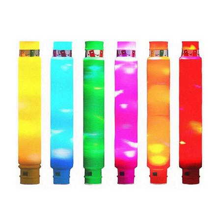 6 stk Fidget-festartikler for barn, småbarn, lysende pop-rør, stressavlastende Fidget-leker