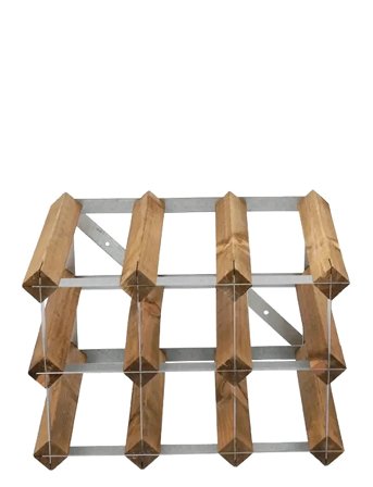 The Swedish Wine Rack Factory 9 Bottle Winerack Assembled Light Wood - Black - ONE SIZE