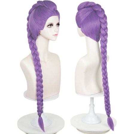 Violetti Cosplay-peruukki tytöille ja naisille poninhännällä, lämmönkestävä cosplay-synteettinen peruukki Halloween-asuun P