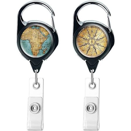 2-pakning Heavy Duty Inntrekkbar Merkeholder Snelle, Nøkkel Snelle Med Inntrekkbar Snelle Klipp På ID-kortholdere (Kart, Kompass)