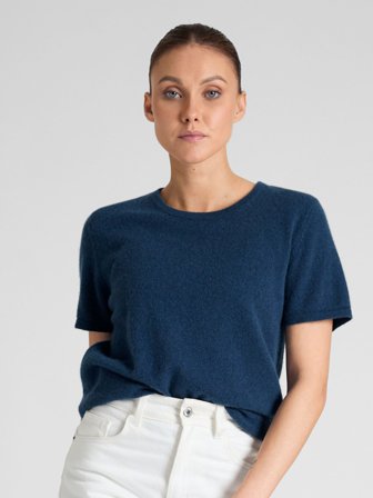 Kashmina - Kashmir t-shirt "Fresh" - mountain blue - Size S