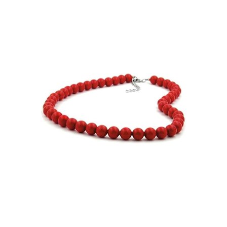 Halsband Pärlor 10mm Röd Glänsande 80cm - Gl01503-80