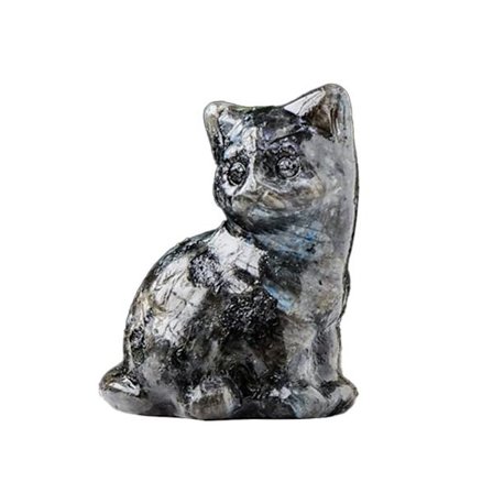Naturlig krystall kattefigur Fortune Cat Statue 7 7