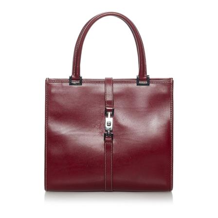 Gucci Vintage, Pre-owned Jackie Leather Tote Bag Rood, Dames, Maat:ONE Size