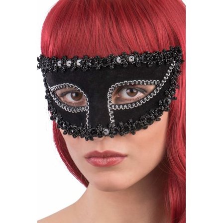 Ansiktsmask - Mask with black fabric and trimmings