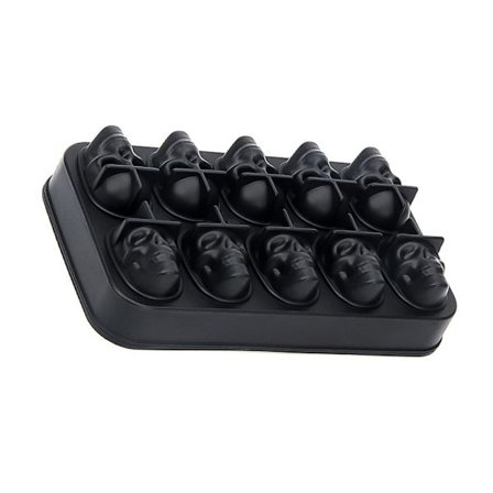 Nem frigivelse af isform med låg Fleksibel silikoneismaskine 10-hullers kranieformet isbakke til suppefrysere vinjuice