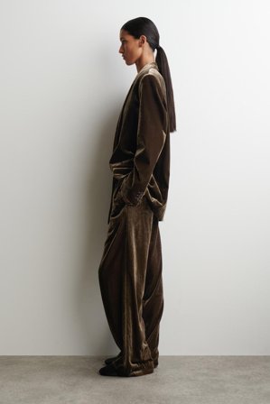 COS Women's Pantaloni A Gamba Dritta In Velluto in Marrone