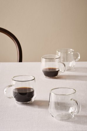 Jotex - Krus Av Glass Dobbeltvegget 4-pakning Transparent - NAOMI - Kjøp Kopper & krus hos Jotex