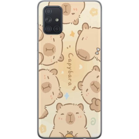 Yhteensopiva Puhelinkuori Samsung Galaxy A71 Capybara Cuties Pastellisuunnittelu suloisia kapibaareja pehmeissä väreissä suloinen lämmin tyyli, jo