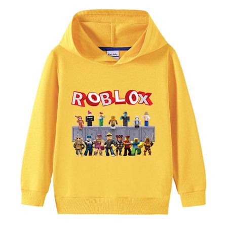 Roblox barnkläder - bomull huvtröja - gul