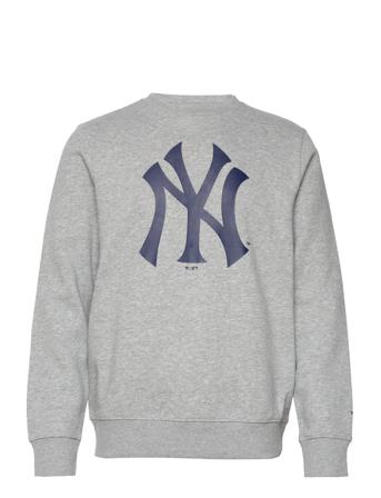 New York Yankees Primary Logo Graphic Crew Sweatshirt Sweatshirt Trøje Grå Fanatics
