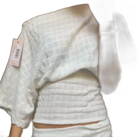 Vit offshoulder blus med struktur