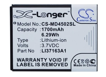 Batteri till SmartPhone, Mobil för Medion Life E4502, MD 98907, MD98907 m.fl.