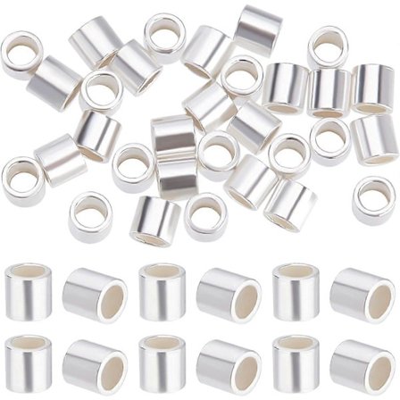 50 stk./Æske Krympe Rør Perler 925 Sterling Sølv Krympe Rør Afstandsstykker 2mm Snor Endestykker Løse Stopper Perler