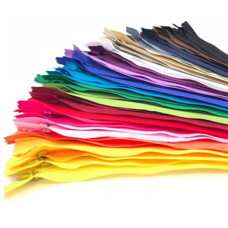 50 stk 25 cm usynlige flerfarvede nylon lynlåse til syning