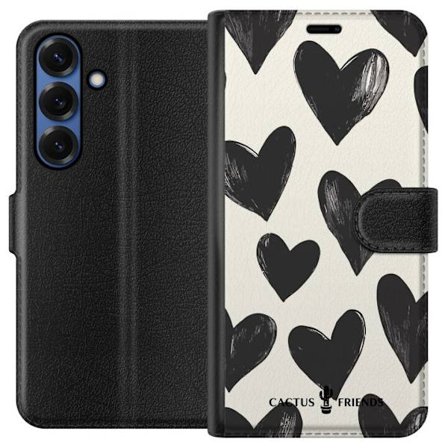 Kompatibelt Lommeboketui til Samsung Samsung Galaxy S25+ Cactus and Friends - Bold Black Love Pattern