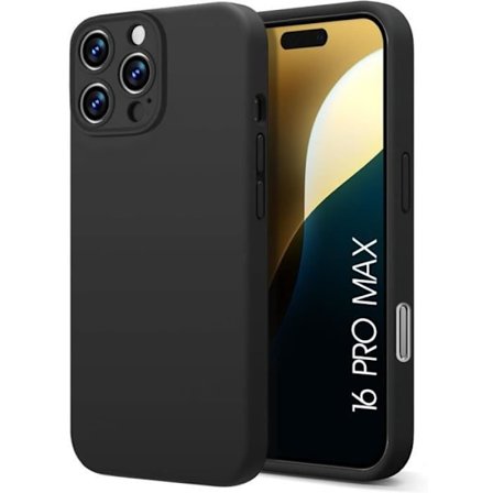 Skal till iPhone 16 Pro Max, Matt Silikonskydd Ultra Slim Soft - Svart