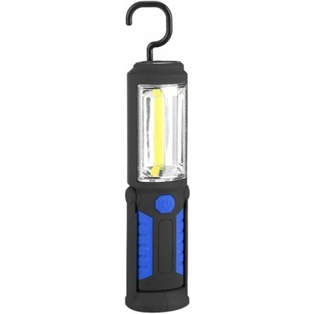 Genopladelig LED-arbejdslampe med magnetisk LED-lommelygte 2200mAh COB LED 650lm 3W til bilværksted, værksted, camping, gør-det-selv (rød) blå