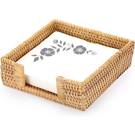 Servietbakke i Rattan - Bordpynt, Opbevaring & Servietdispenser
