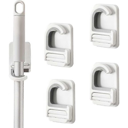 Pieces Väggmonterade Kvastfästen, Självhäftande Väggmonterad Kvasthållare, Kvasthållare, Mopphållare, Självhäftande Kvasthållare, för Kök, Garage