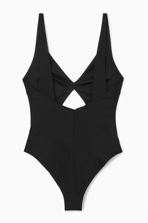 COS Women's Tume Da Bagno In Scuba Con Dettaglio Cut Out in Nero