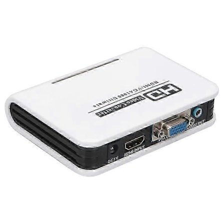 2025 1080P HDMI till VGA-adapter Digital till Analog Video Audio Converter Kabel för Xbox 360 PS3 PS4 PC Laptop TV Box Projektor (Vit)