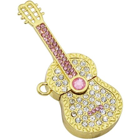 8 GB metal guitar USB-drev (guld), model 3.0 USB-flashdrev, datalagring thumb drive memory stick