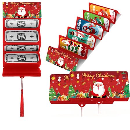 2-pak kontante julepengekuverter, kreativt overraskelseskort med pengeseddelklemme med kontantslot, julepengekuverter DIY julepengegavekort