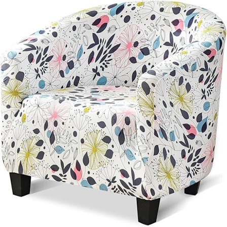 1 kappaleen painettu tynnyrityylinpäällinen, korkea joustavuus, kestävä nojatuolin suojus