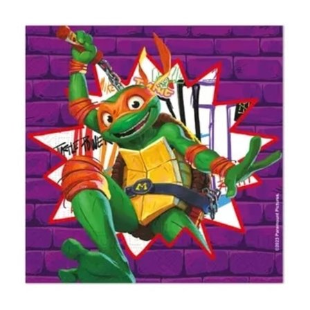 Teenage Mutant Ninja Turtles Lila Servetter 20 Stycken 33x33 cm FSC