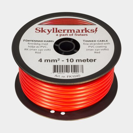 Vertinde koperen kabel Skyllermarks RK, rond, enkeladerig, 4 mm², 10 meter, rood