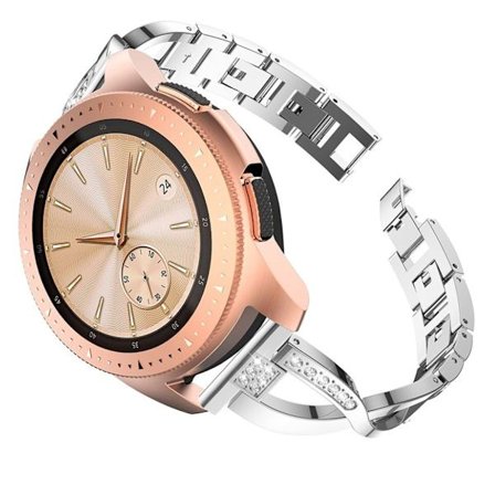 20m Universal X-formet legeret urrem med rhinsten - sølv