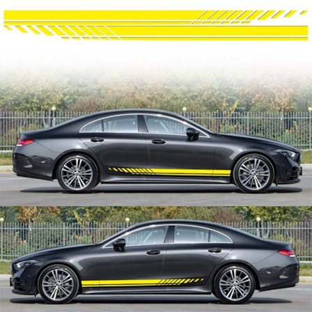 1 Par Bil-klistremerke Auto Side Stripe GUL