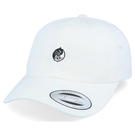 Iconic - Weiss unconstructed Cap - Yin Yang Cat White Dad Cap / Unconstructed @ Hatstore