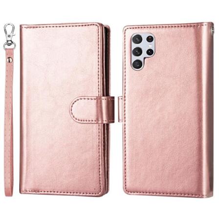 2-i-1 Plånboksfodral Med 9 Kortplatser Galaxy S22 5g - Rosa Guld
