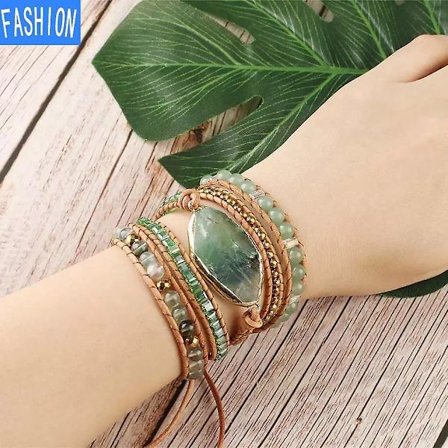 Multi med grön fluorit Bohemian Emery Beads för Meditation Chakra Healing