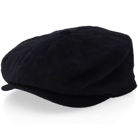 Brixton - Svart flatcap Keps - Brood Baggy Black Corduroy Snap Cap @ Hatstore