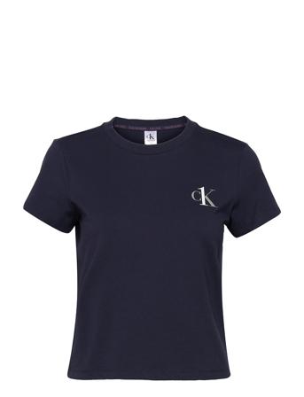S/S Crew Neck Topp Blå Calvin Klein