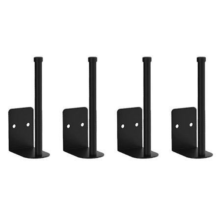 4 stk. Hattehylder Vægmonteret Opbevaringsstativ SORT