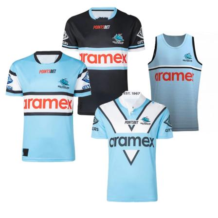 2023 Cronulla-Sutherland Sharks Retro Hjemme/Borte Trøye for Herrer Heritage Away S