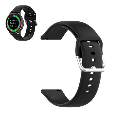 22mm Universal silicone sports watch band - Black / Size: S