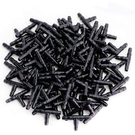 100 st T-rörkoppling 4/7mm - T-koppling PVC-bevattningskontakt