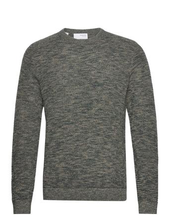 Slhvince Ls Knit Bubble Crew Neck Noos Grey Selected Homme