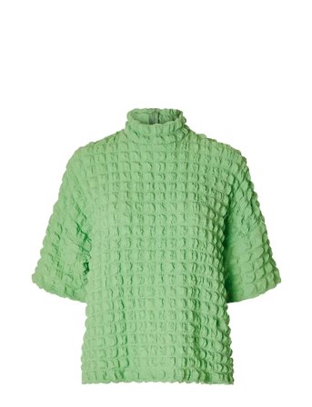 Slfmonika Ss High Neck Top B Green Selected