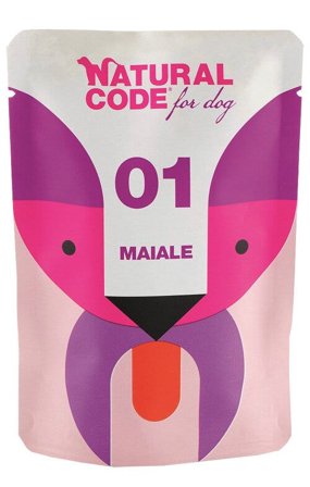 Natural Code 01 Maiale Cani Adulti Busta 100g