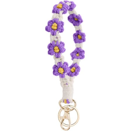 Håndlaget håndleddsrem nøkkelring for kvinner med nøkkelring Makrame snorer for nøkler Robust nøkkelring for bilnøkler