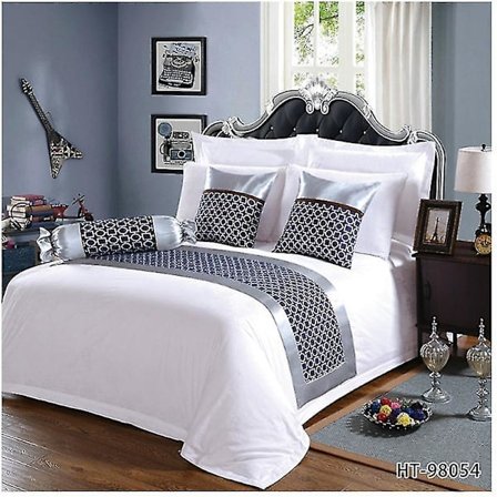 Klassisk Japan-stil Dypblå Geometri Trykt Løper